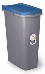 Pattumiera differenziata con ruote e coperchio a ribalta Home Eco System Stefanplast Blu e Grigio 40 L