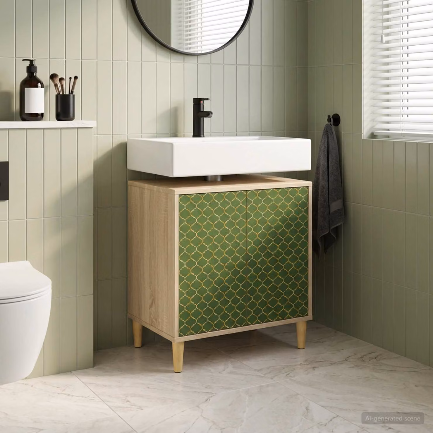 Mobile da bagno vidaXL GELEEN moderno in legno e MDF marrone multicolore L/P/H: 60 x 40 x 60 cm