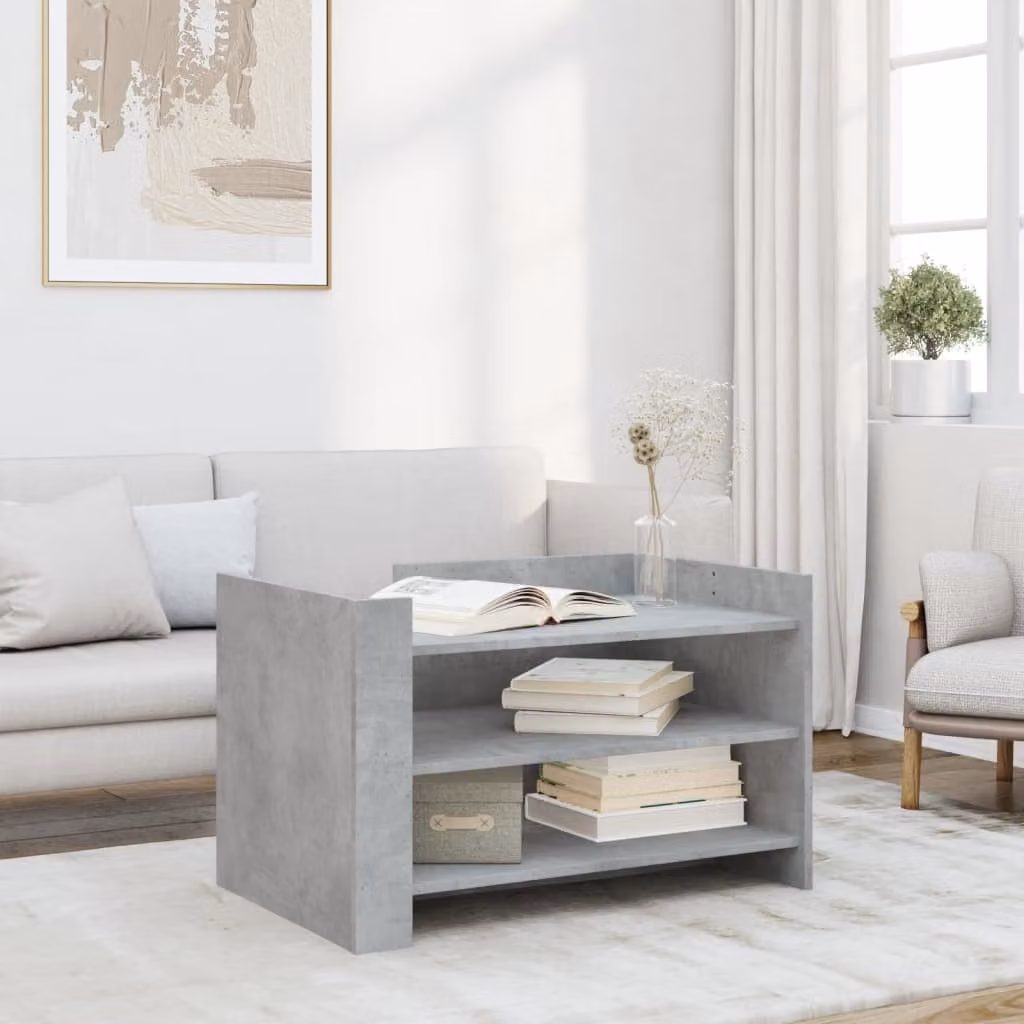 vidaXL Tavolino da salotto moderno in legno composito grigio L: 80 cm, P: 50 cm, H: 50 cm