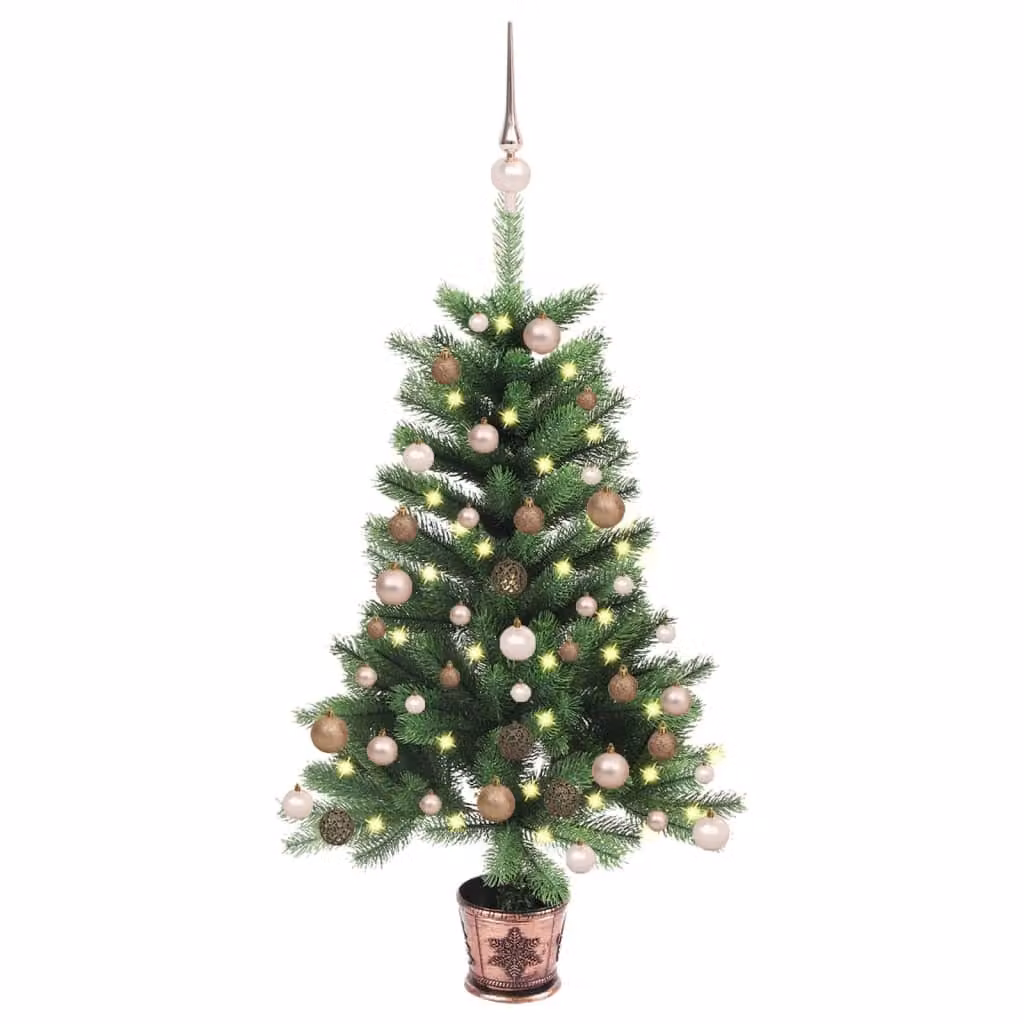 Maison Exclusive - Albero di Natale artificiale con luci e palline, 65 cm, verde