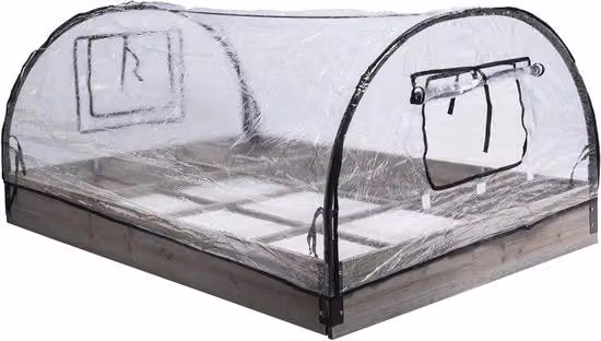 Casa quadrata per orto in legno marrone con copertura curva L/P/H: 120 x 80 x 50 cm