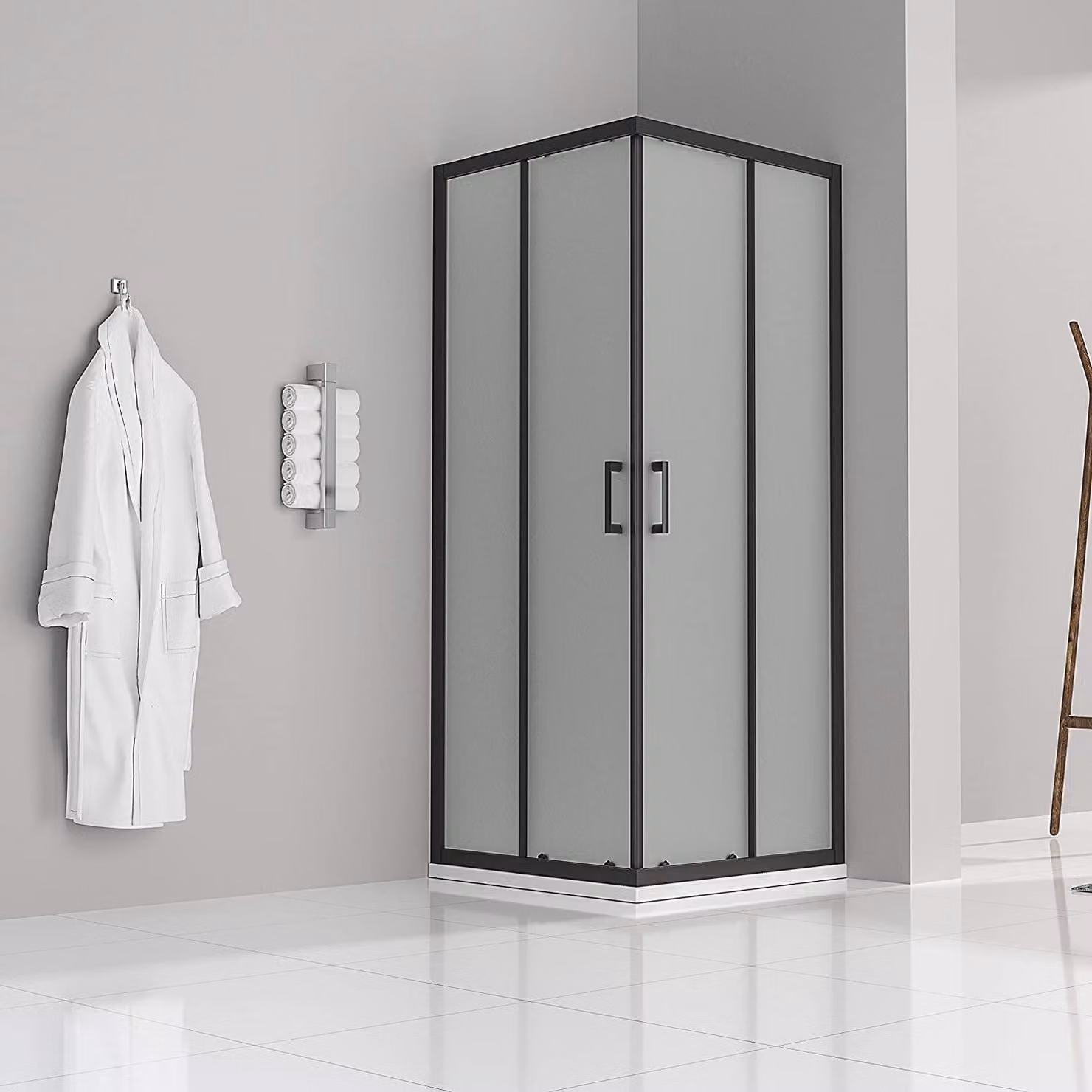 cabina doccia i-flair ad ante scorrevoli 100x100x180 cm in vetro di sicurezza satinato da 6 mm - DK79