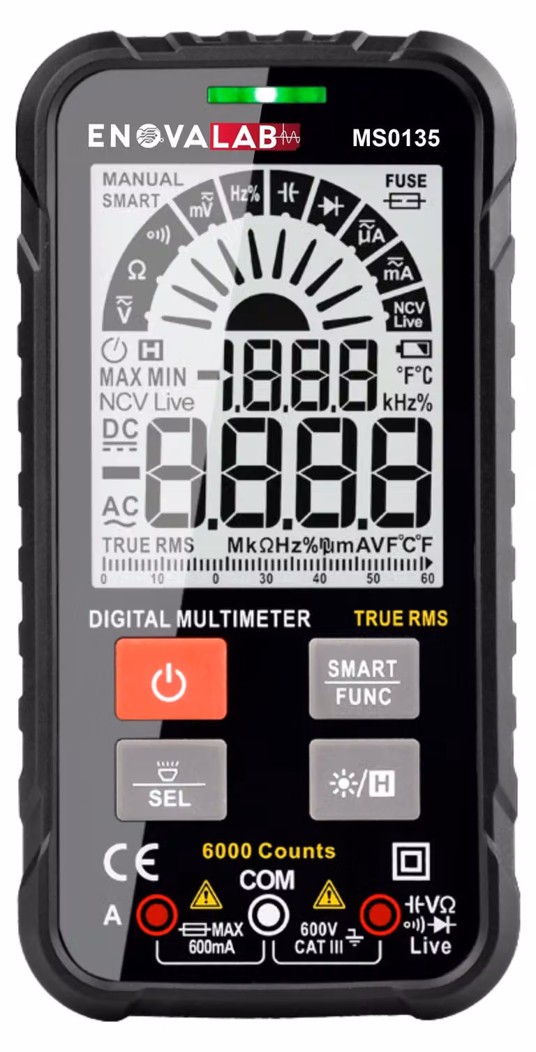 ENOVALAB SMART-Multimetro, MS0135, True RMS