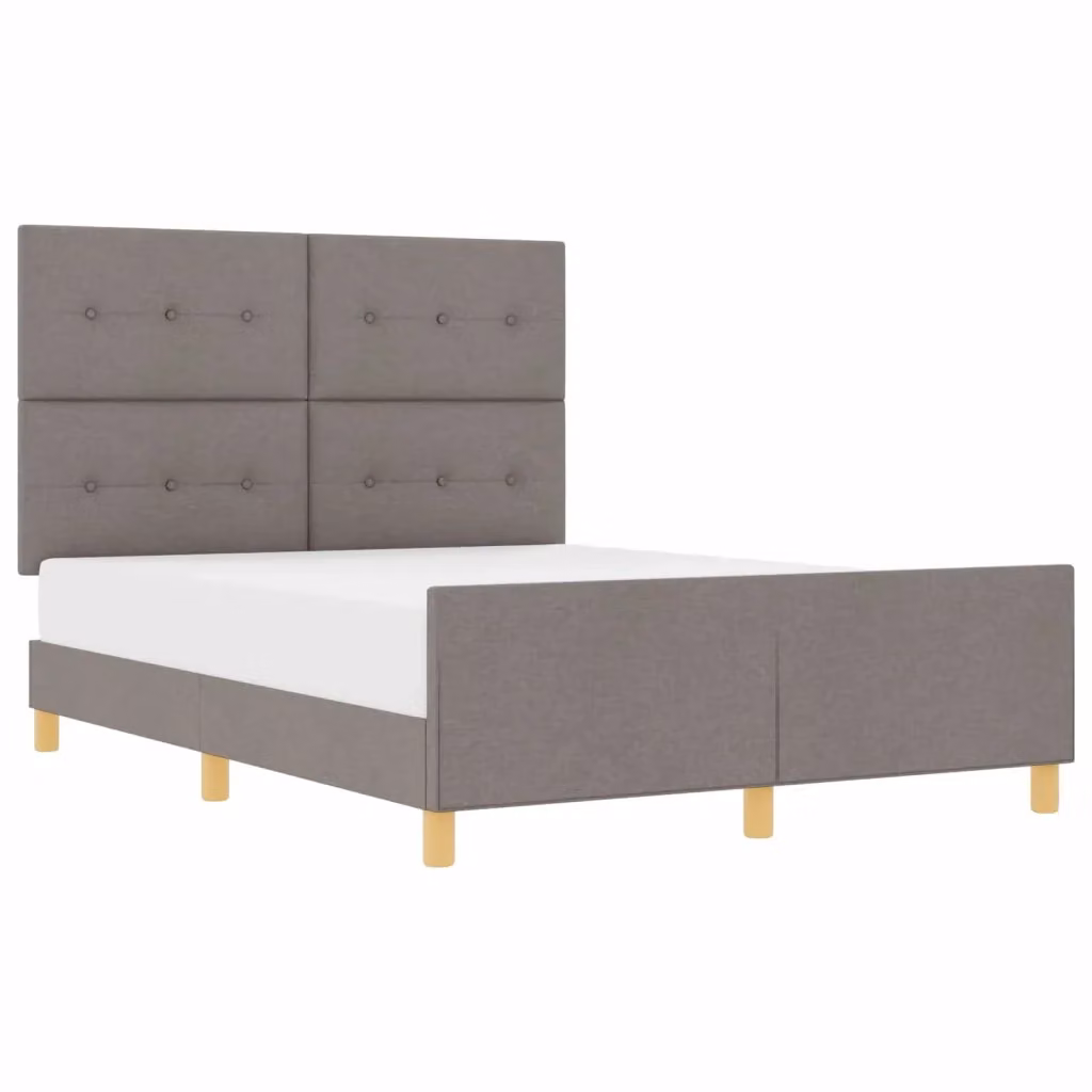 Struttura del letto con testiera Talpa vidaXL in tessuto beige o grigio, L/P/H: 140 x 200 x 128 cm – 2