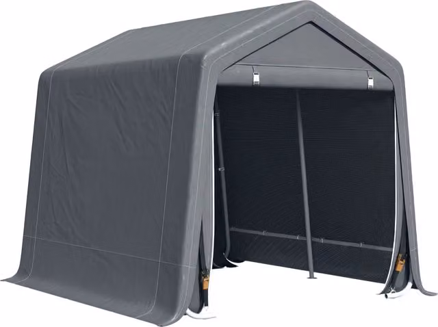 Tendone Garage Auto Moto Attrezzi ¨C Xylo ¨C Metallo Tessuto PE Grigio 280x240x240cm