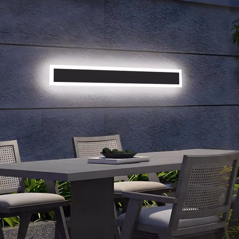 Lampada a LED da parete, 60 cm, 12W, grado di protezione IP65, luce bianca fredda (6000K), colore nero