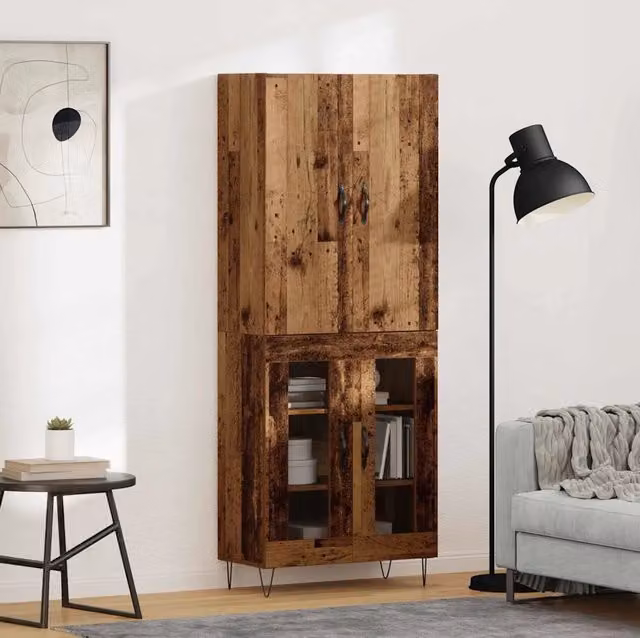 Credenza 2 pz Legno vecchio 69,5 x 34 x 180 cm 3403165