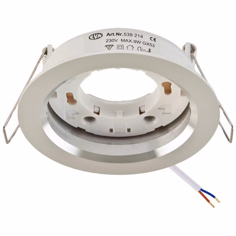 EVN Plafoniera rotonda in alluminio lucido IP20 GX53 Diametro di incasso 85 mm