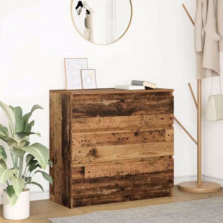 Credenza stile rustico vidaXL in legno marrone L: 80 cm, P: 35 cm, H: 76 cm