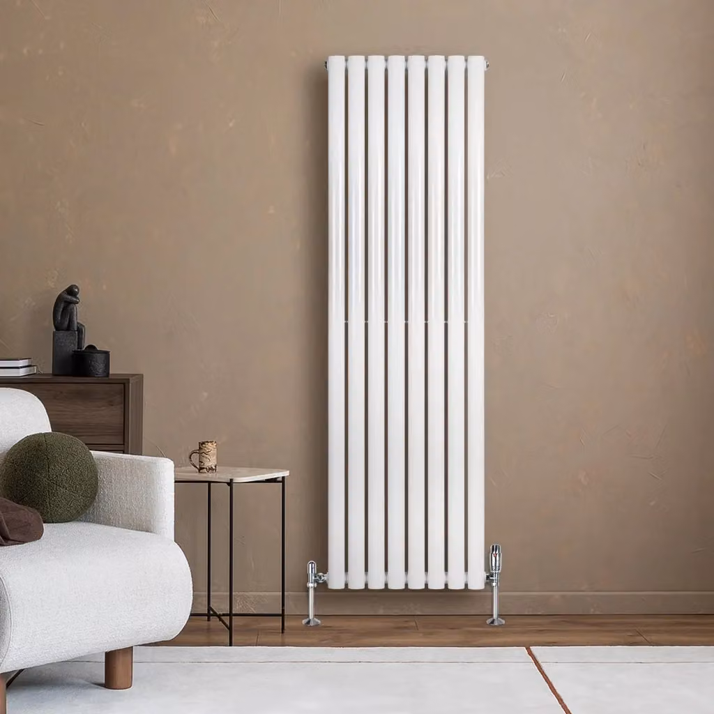 Radiatore Verticale Design Ovale Colonna Singola in Acciaio Bianco Monster Group BV H: 160 cm, L: 48 cm – 2