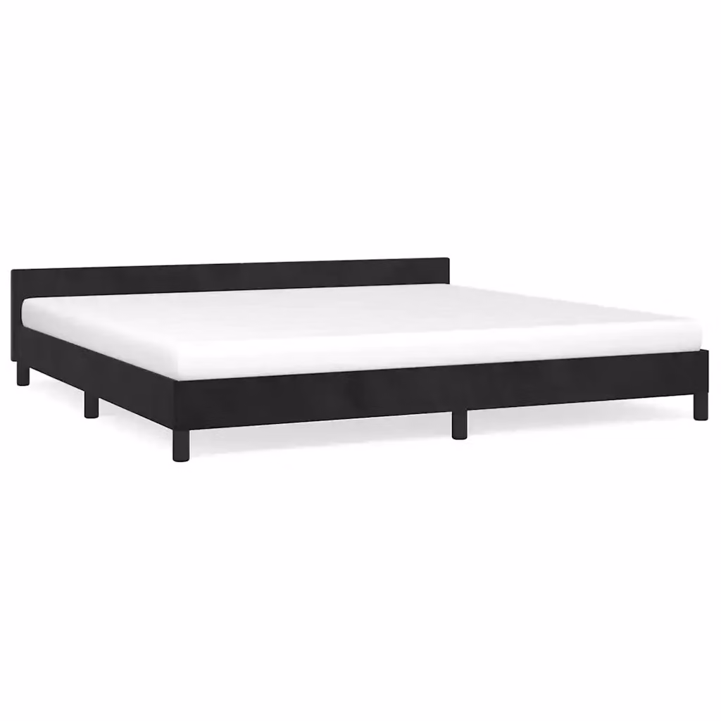 Giroletto vidaXL in velluto nero con doghe in legno L: 200 cm, P: 200 cm, H: 207 cm – 2
