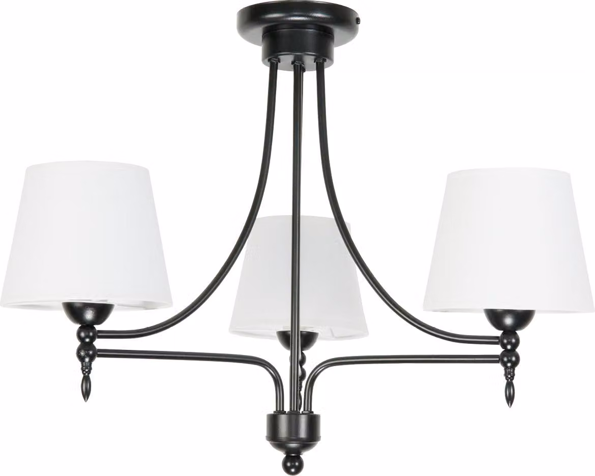 Lampada a sospensione bianca con paralume nero ARTURO NEGRO 11-992