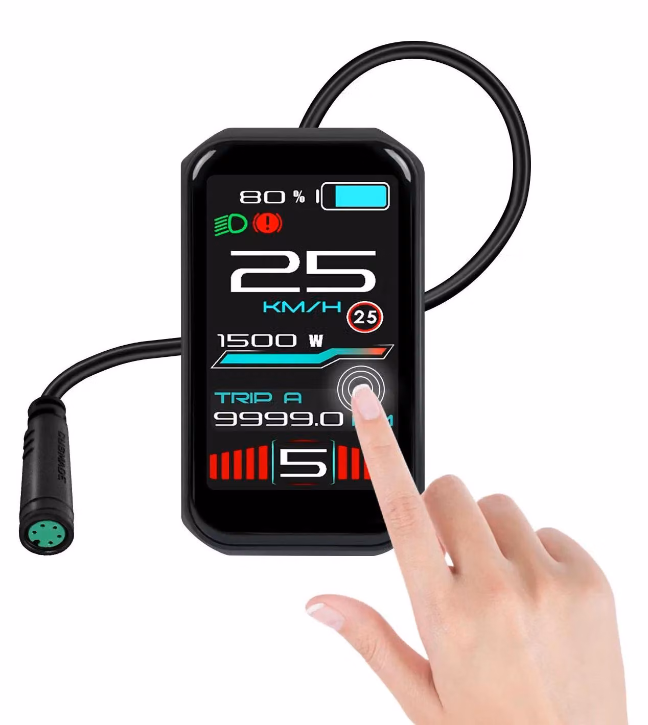 Display per bicicletta elettrica, touchscreen TFT, resistente all'acqua (grado di protezione IP67), protocollo BAFANG UART