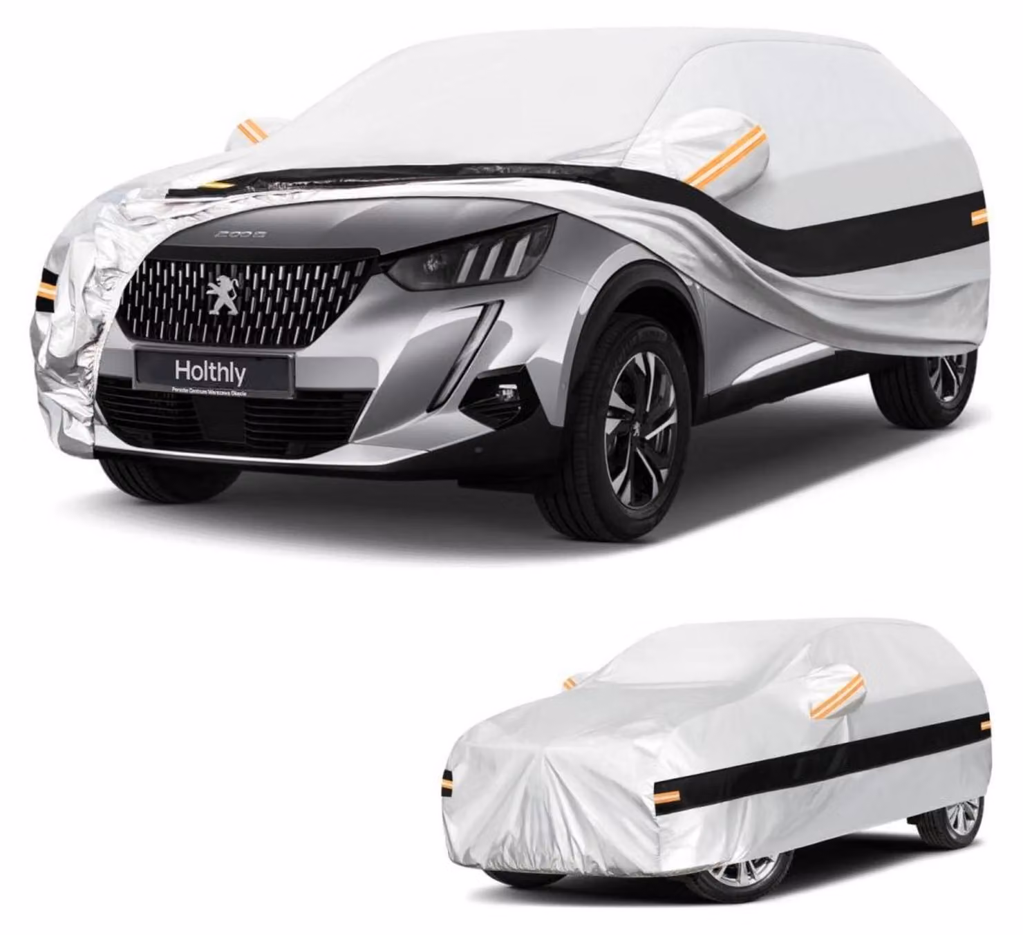 Copertura per auto SUV, 10 strati, impermeabile, antipolvere, con protezione UV, colore argento, per Peugeot 2008 (2013-2026)