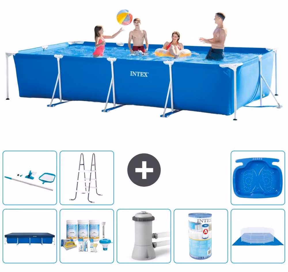 Piscina fuori terra rettangolare - 450x220x84 cm - 9 pezzi - Modello S40277