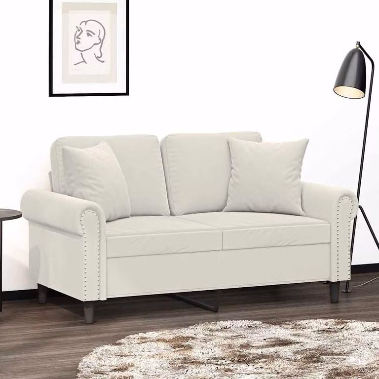 Set di 2 cuscini decorativi quadrati vidaXL in velluto beige, L/P: 40 x 40 cm