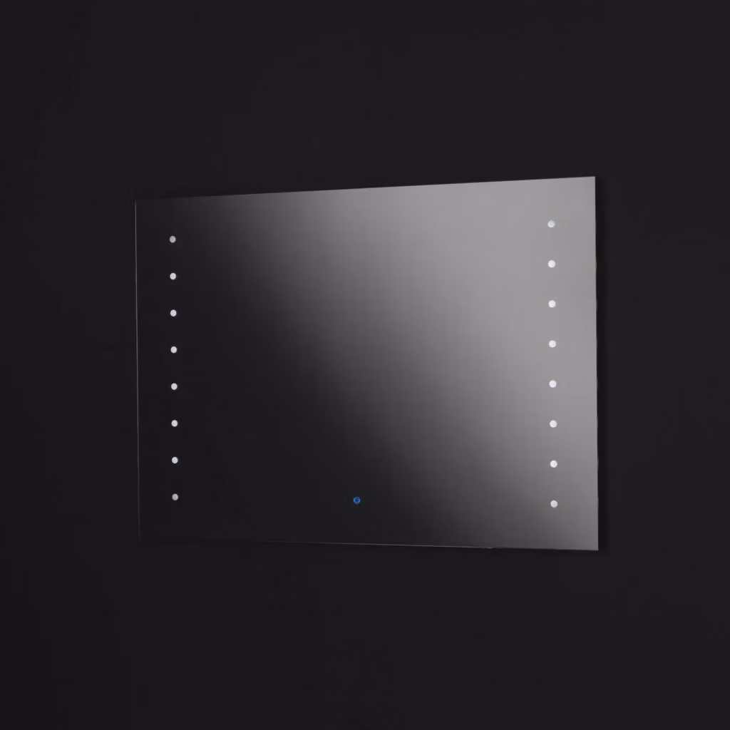 Specchio con Led FELIX AQA DESIGN Grigio con Touch Switch e Design Moderno L: 90 cm, H: 65 cm, P: 2,5 cm – 2