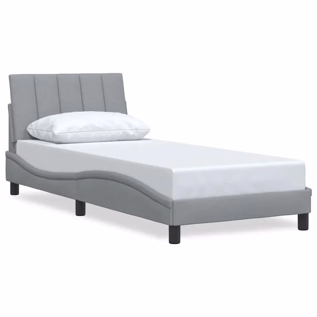 Giroletto senza materasso Hanko vidaXL in tessuto grigio chiaro, dimensioni 90x190 cm – 2