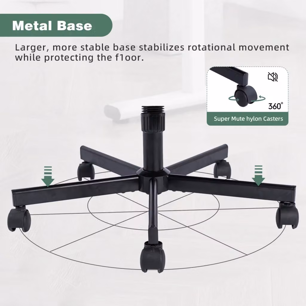 Sedia da ufficio girevole OKWISH in velluto verde con ruote per home office e soggiorno – 2