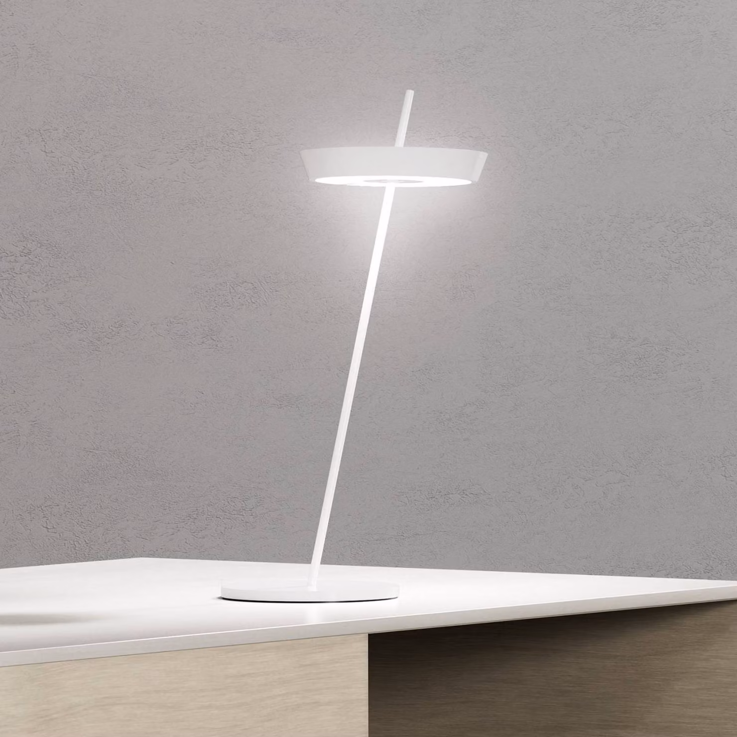 Sigor Lampada da tavolo a LED Mahina, dimmerabile, Bianco / Opale, Soggiorno / Sala da pranzo, Alluminio, Moderno, Lampada da tavolo LED