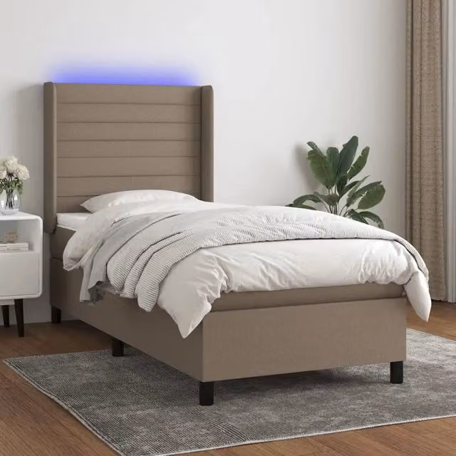 Letto a molle con materasso vidaXL in tessuto con illuminazione LED e porta USB, L/P: 100 x 200 cm – 1