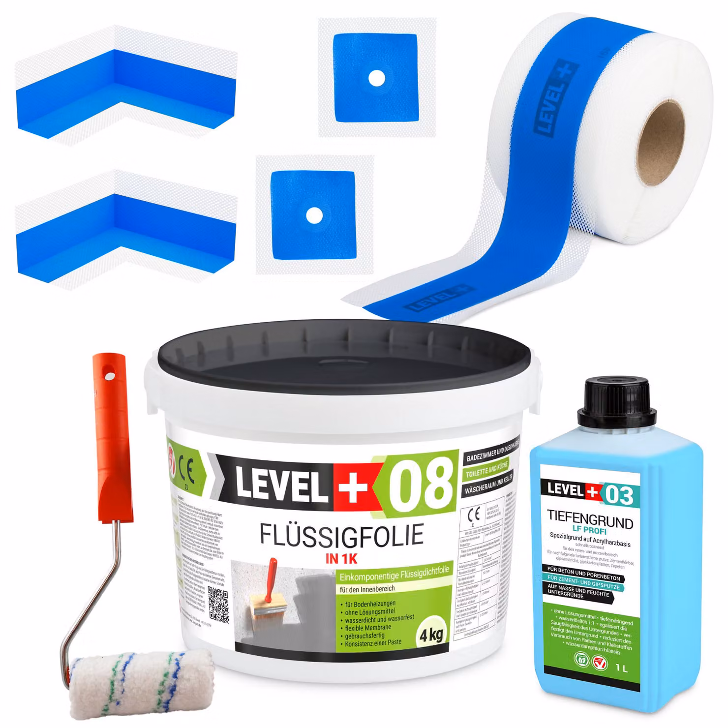 Set di sigillatura pellicola liquida 4kg barriera d'acqua doccia nastro sigillante angolo rullo di vernice SET290
