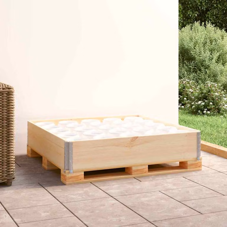 Collare per Pallet vidaXL in Legno Massello di Pino, Colore Marrone/Beige, L/P: 100 x 100 cm