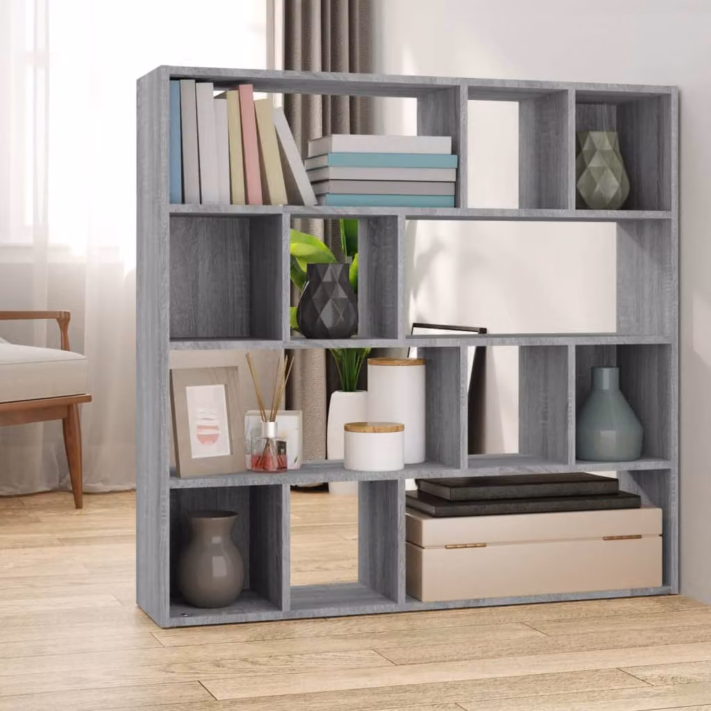 Libreria/Divisorio vidaXL Grigio Sonoma, Design Moderno, L 105 cm x P 24 cm x H 102 cm