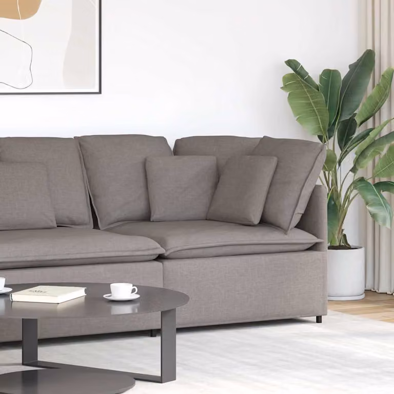 vidaXL Modulo Angolare Divano Modulare con Cuscini Beige e Grigio L: 100 cm