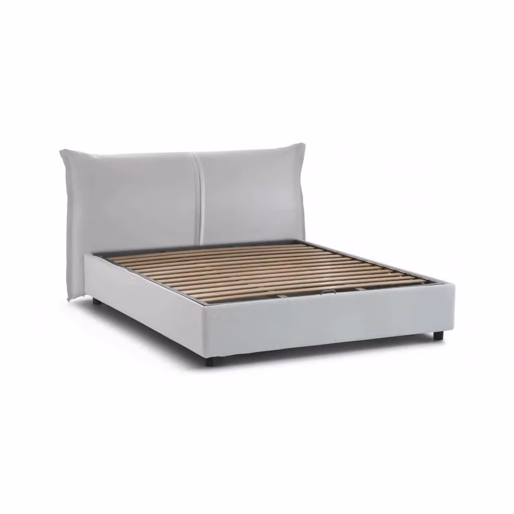 Letto Matrimoniale Abarat Talamo Italia Bianco con Contenitore a Alzata e Rivestimento Sfoderabile L/P: 160 x 200 cm – 2