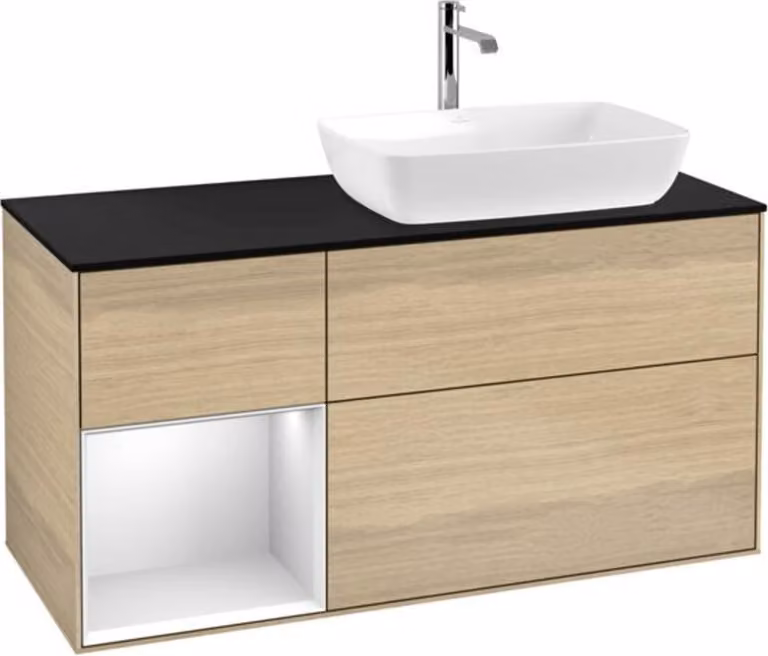 Mobiletto V&B Finion 120 cm, Pl bla m, Reg wh. m Lac, Oa ven