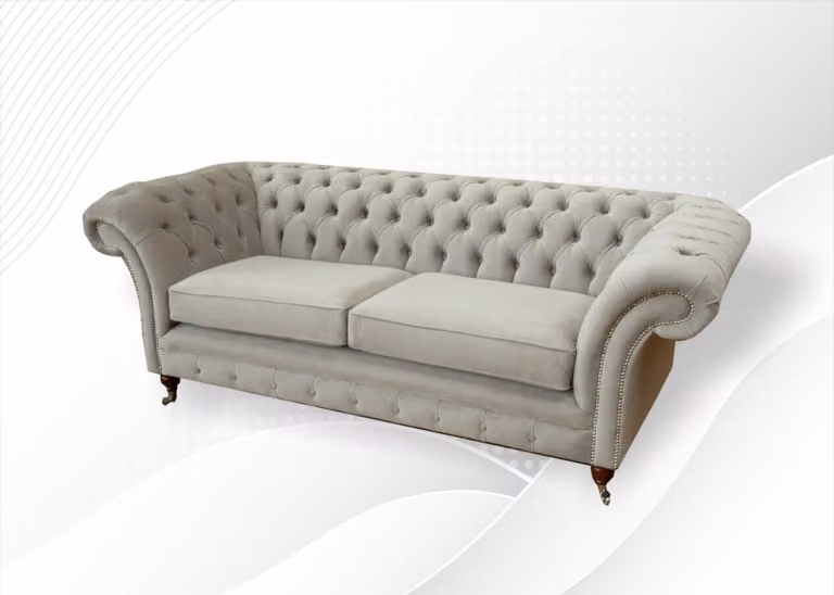 Chesterfield 3 Sitzer Beige Kreative Möbel Big xxl Wohnzimmer Modern Design Sofa