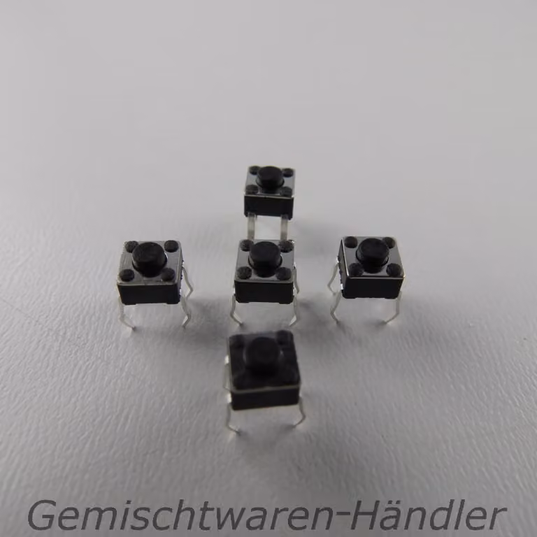 5 microinterruttori a pulsante, dimensioni 4,5x4,5x3,8 mm, 0,05A-12V, mini pulsante di pressione