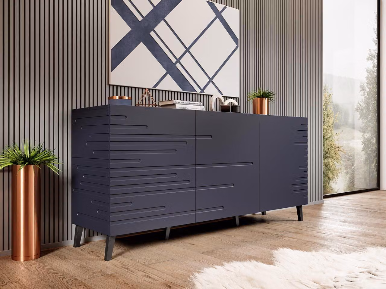 Cassettiera CORONEL – blu scuro