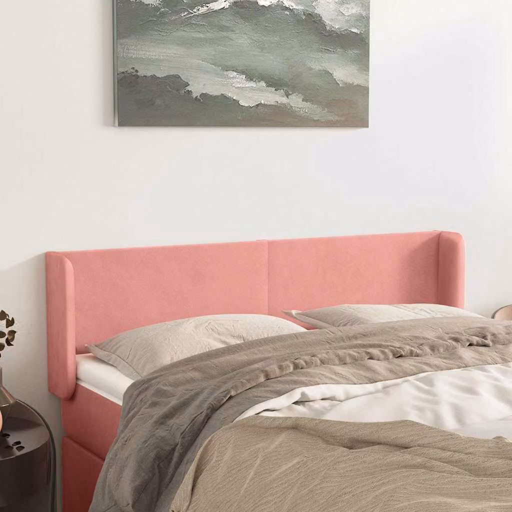 Testiera ad orecchio vidaXL in velluto rosa L: 147 cm, P: 16 cm, H: 78-88 cm
