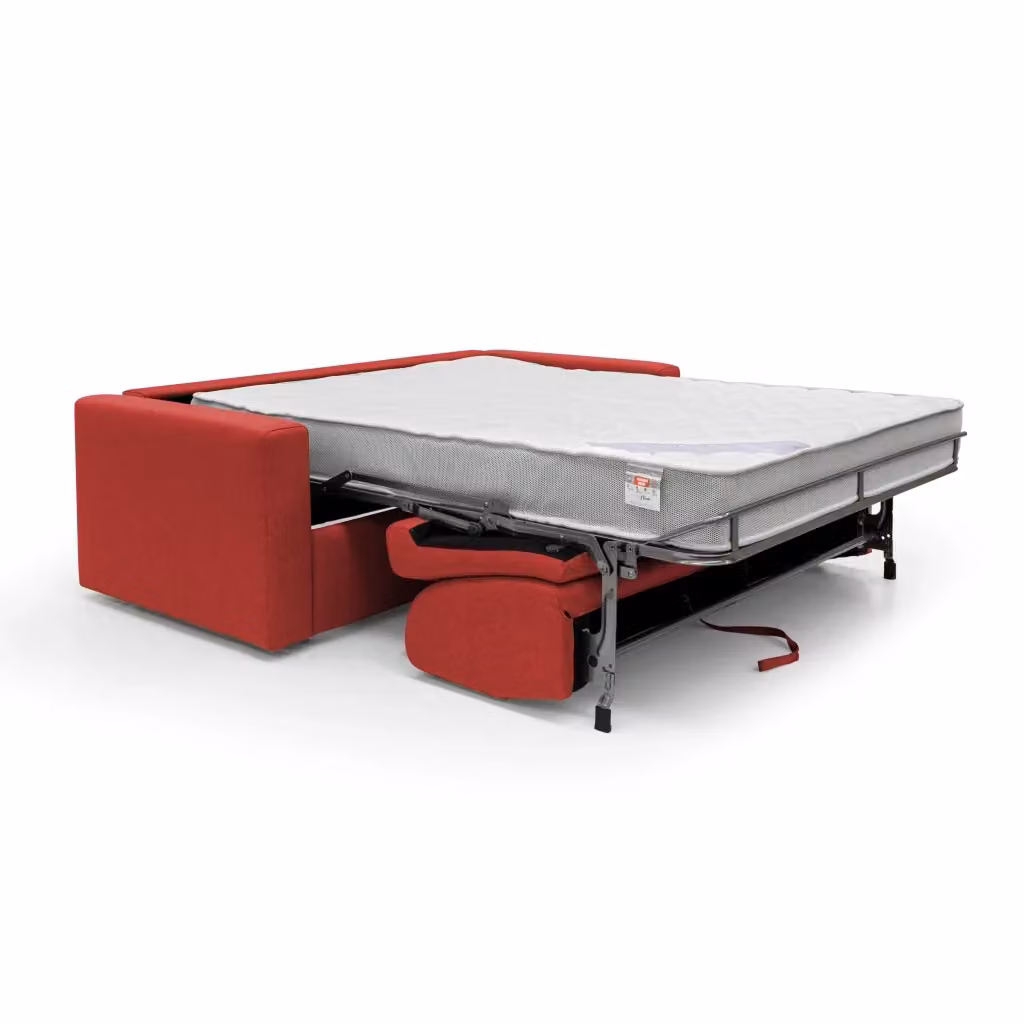 Divani.Store Kansas Divano letto matrimoniale rosso impermeabile L: 212 cm – 2