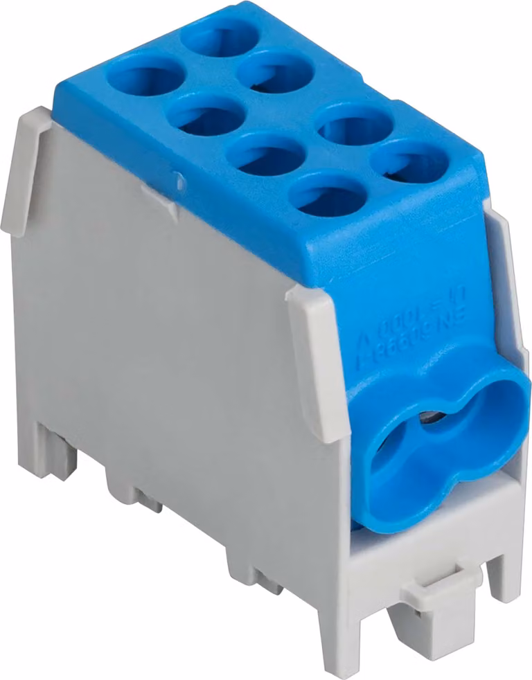 Morsetto di derivazione Pollmann per linea principale, 1 polo, 1 ingresso 2x25 mm², 1 uscita 2x16 mm², 1 pz.