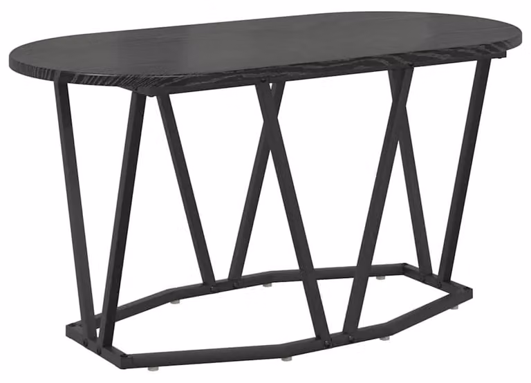 Tavolino da salotto ovale dal design moderno e industriale