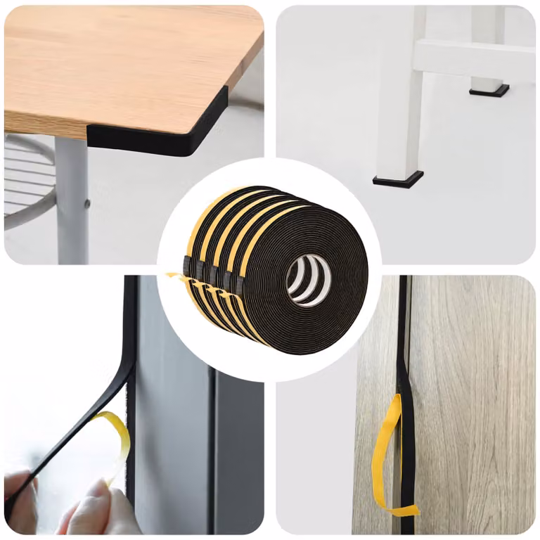 Set di 5 pezzi di nastro adesivo in schiuma biadesivo vidaXL Nero, Larghezza: 10 mm, Lunghezza: 10 m