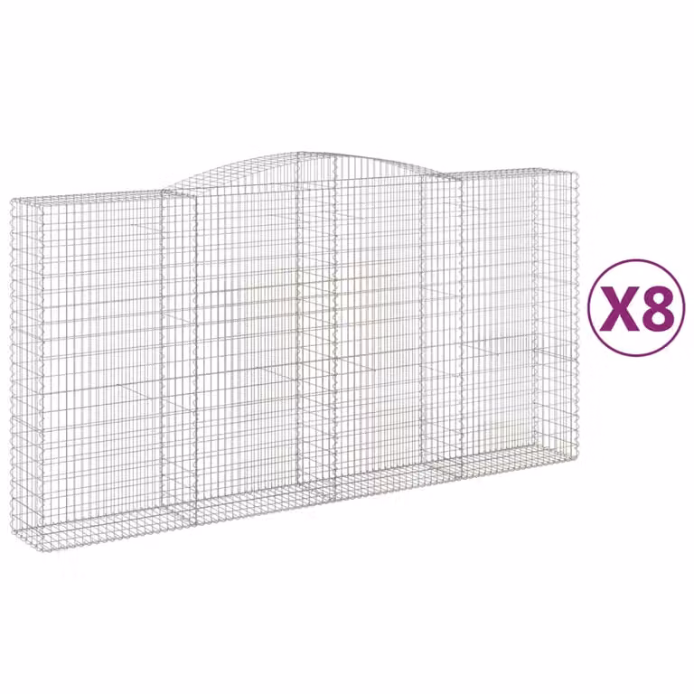 Cesti Gabbioni ad Arco 8 pz 400x50x200/220 cm Ferro Zincato