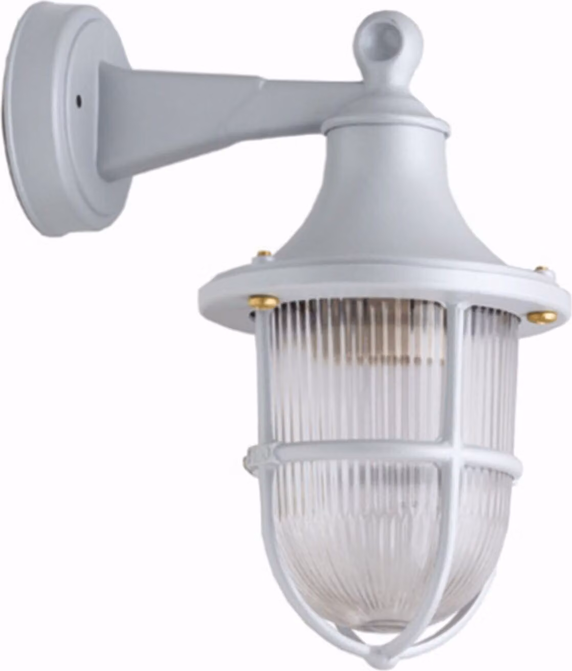 Lampada da parete per esterni in vero vetro di ottone alta 27 cm IP64 grigio E27 lampada da parete per esterni marittima