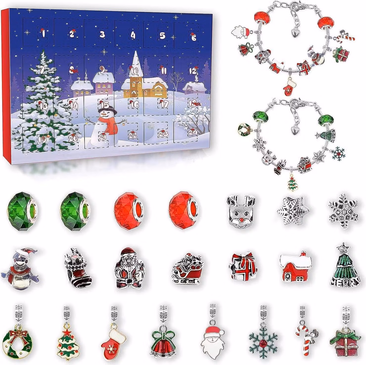 Awutzut Calendario dell'Avvento 2024 Ragazze adolescenti fai da te Gioielli Charms Bracciali Blu
