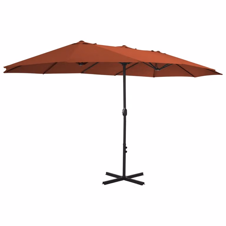 vidaXL Ombrellone con palo in alluminio 460x270 cm Terracotta