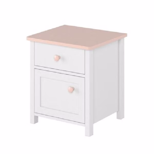 Comodino per la camera dei bambini LEGUAN - bianco / rosa