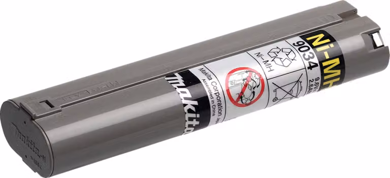 Batteria al nichel-metallo idruro (Ni-MH) cilindrica Makita, 9.6V, 2.6Ah, modello 193890-9, compatibile con utensili 9034