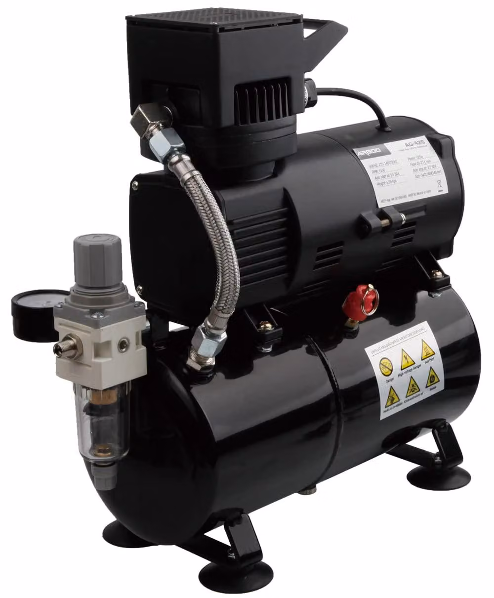 Compressore per aerografo Luxe - Serbatoio da 3 litri - 220 Volt - Metallo - Nero
