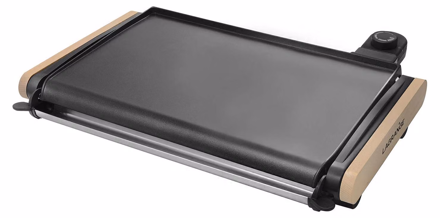 Piastra combinata grill e piastra, in alluminio con rivestimento antiaderente, 43x28 cm, 2000 W