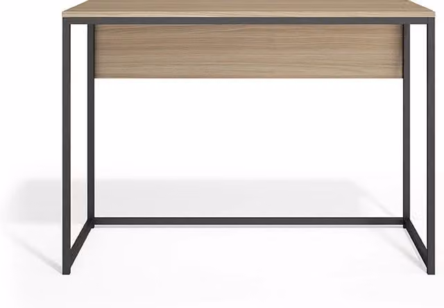 Scrivania Herdasa acciaio e effetto noce chiaro 75x105x52