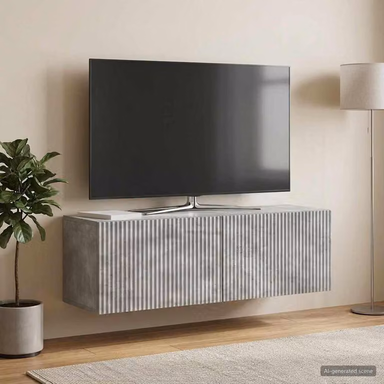 Mobile Porta TV da Muro vidaXL Moderno in MDF Grigio, L 98 cm x P 31 cm x H 30 cm