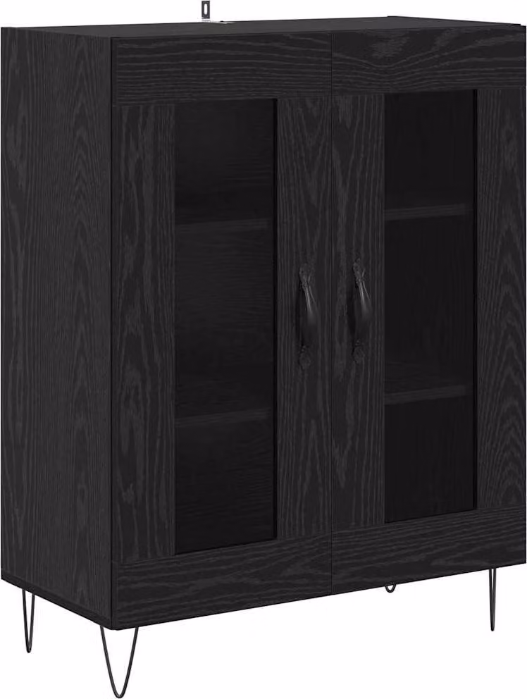 Credenza Rovere Nero 69,5 x 34 x 90 cm Legno multistrato